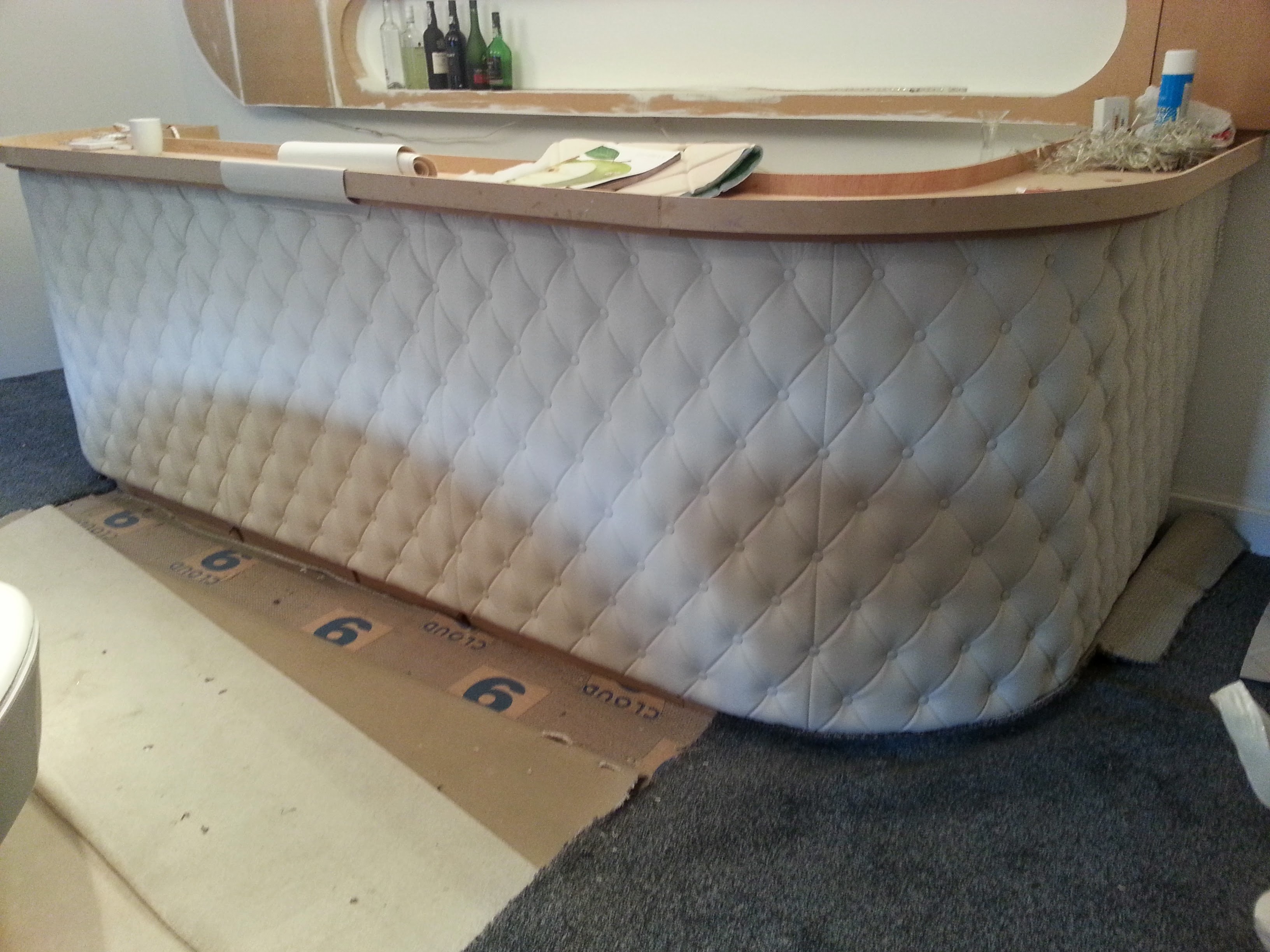 Upholstered reception desk