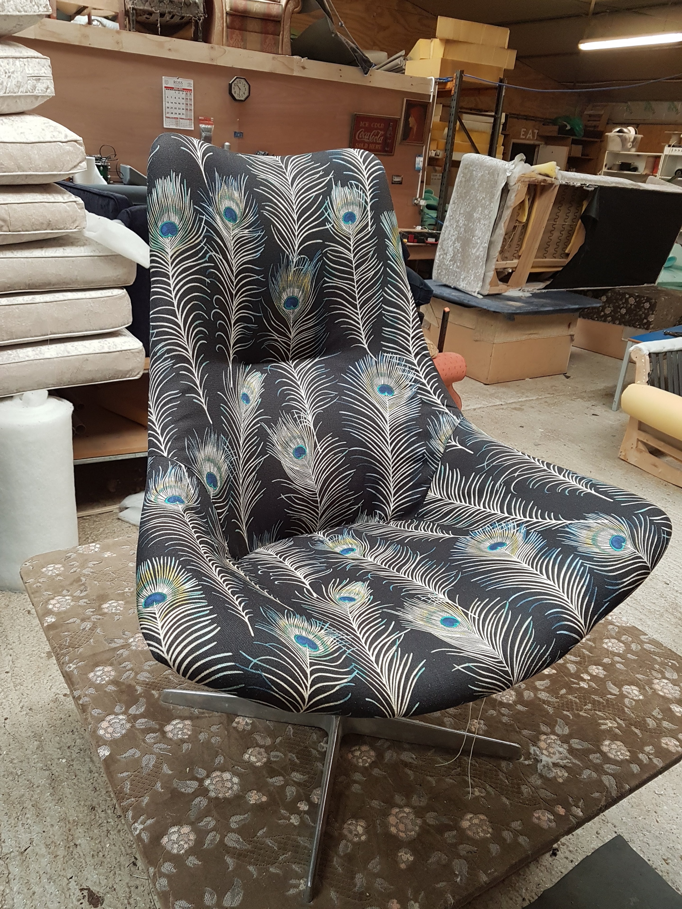 Peacock feather armchair