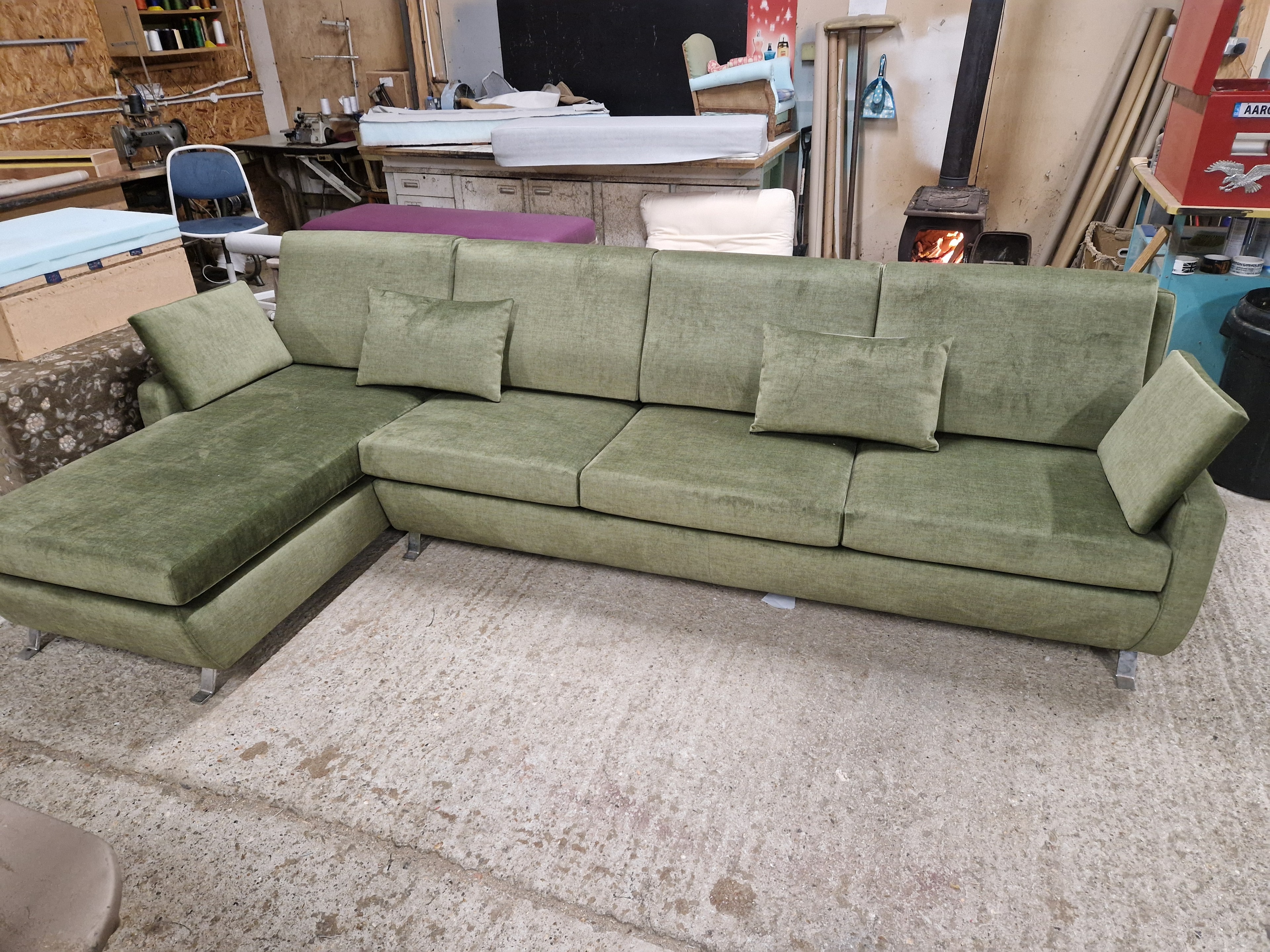 Green corner sofa